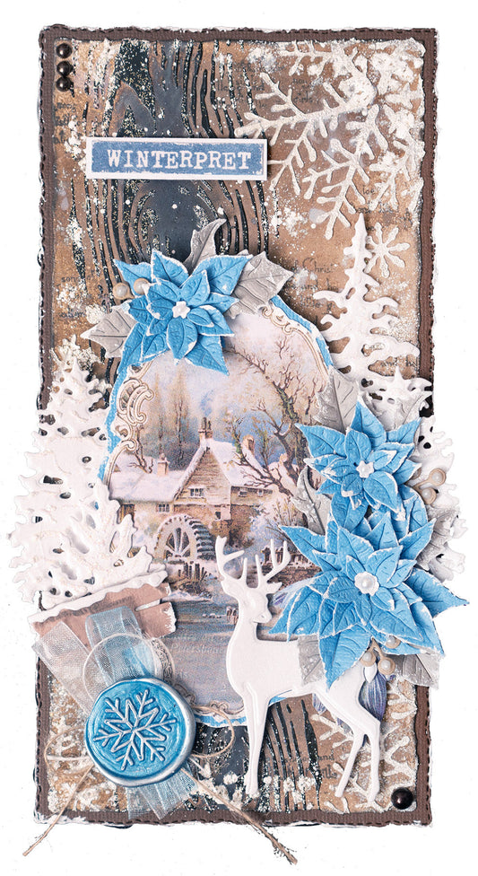 JMA Mask Winter Collage Vintage Christmas 148x210x1mm 1 PC nr.241