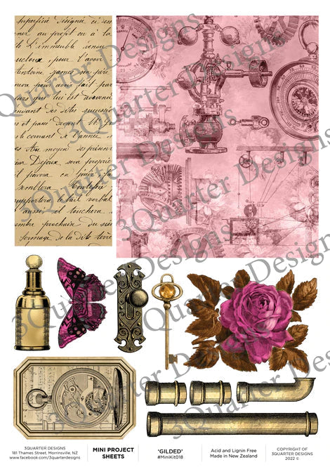 3Quarter Designs - Mini Project Sheet - Gilded Steampunk