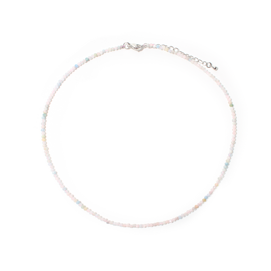 Morganite Bead Necklace - 2-3mm