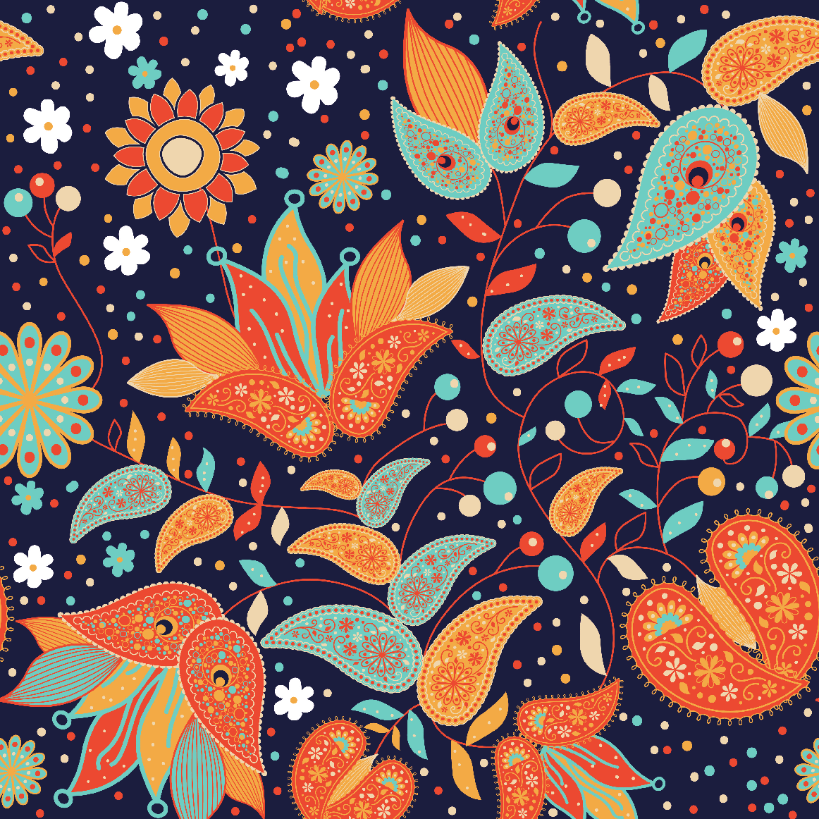 Craft HTV Floral - Vine Paisley Pattern