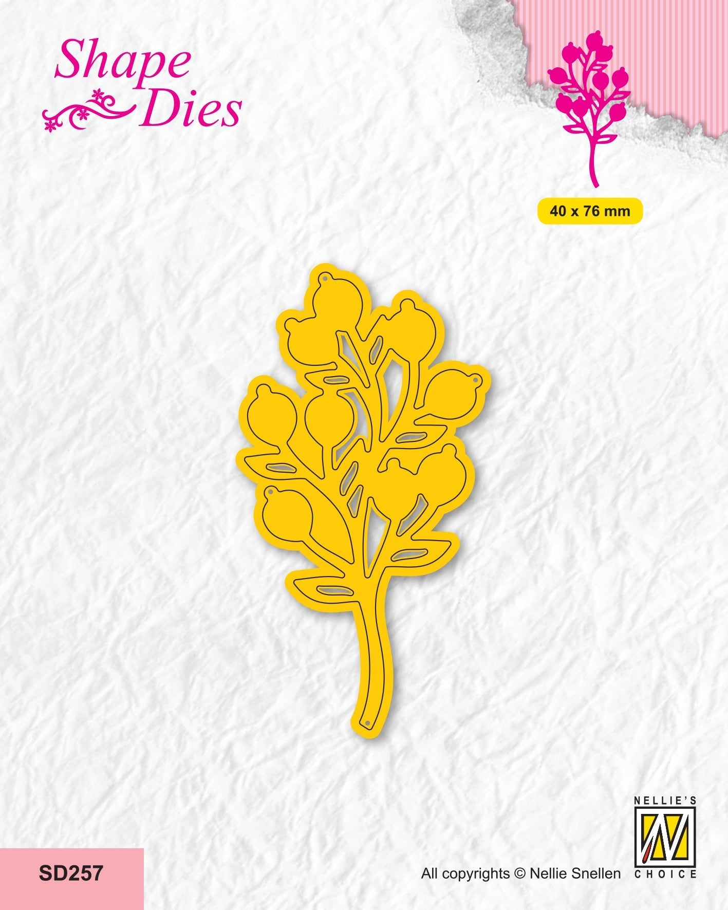 Nellie's Choice Shape Die - Garden - Branch With Fruits