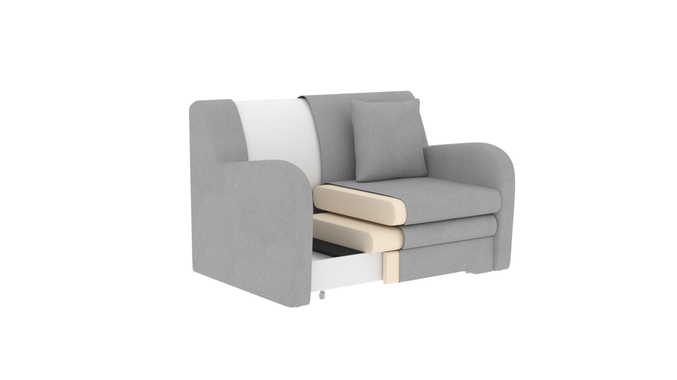 Ario Condo Style 2 Seater Storage Sleeper Sofa - Beige/Brown
