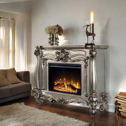 Gilded Antique Luxury Fireplace - Platinum