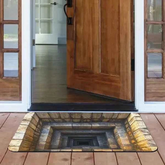 3D Optical Illusion Doormat - Non-slip Rubber Backing, Easy To Clean And Durable, Suitable For Indoor/outdoor Use, Fantastic Stone Step Design, Perfect For Front Door, Entrance, Bedroom Or Laundry Roo