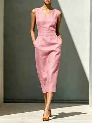 Women's Fashion Solid Color Dress – Elegant Casual Everyday Dress