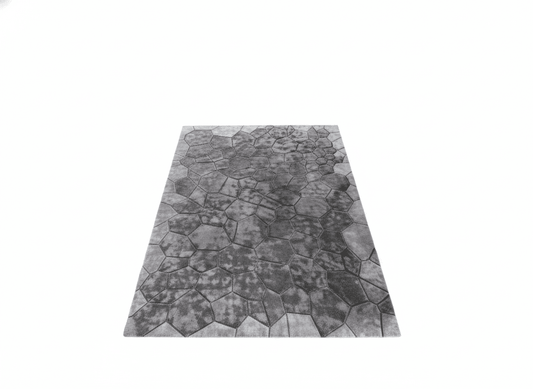 Charcoal Tencel Geometric Rug