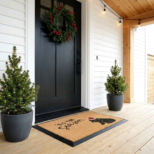 christmas+dog rectangular doormat set