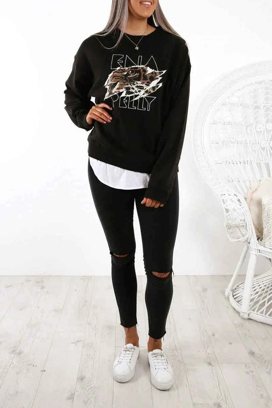Tiger Eye Graphic Oversized Sweatshirt