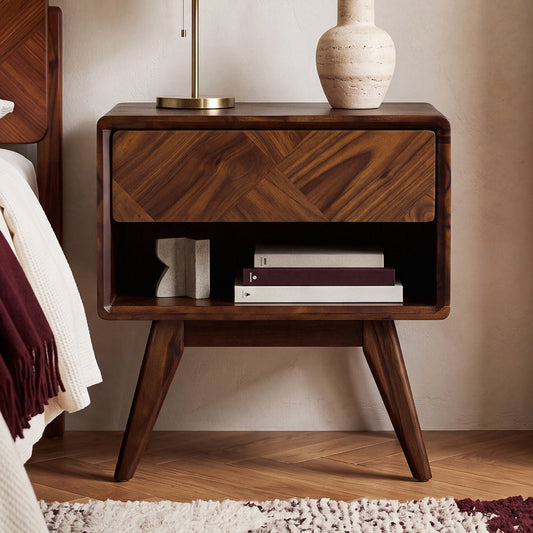 Laden Handcrafted Solid Wood Nightstand