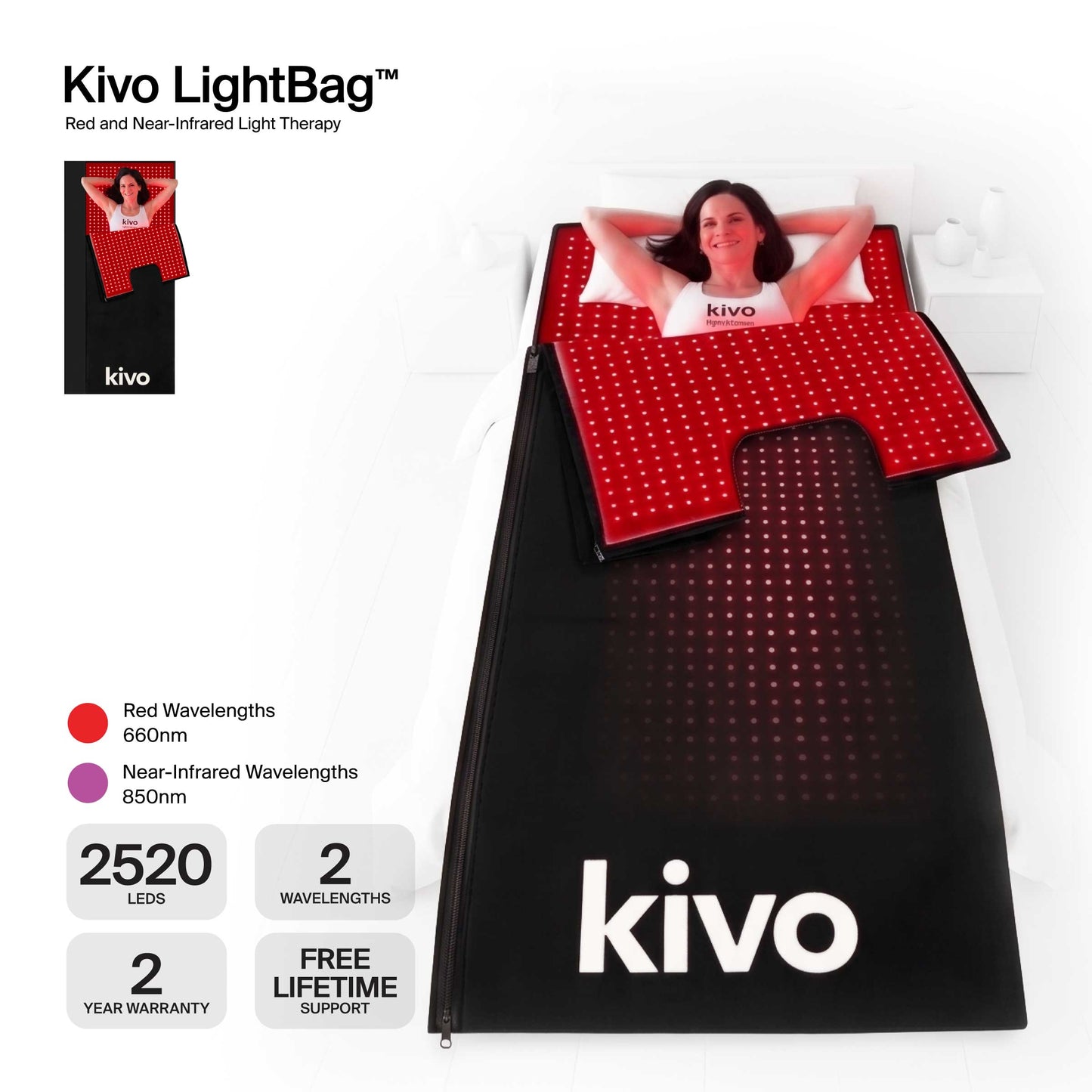 Kivo LightBag™ - Red Light Sleeping Bag + 2 Mat System