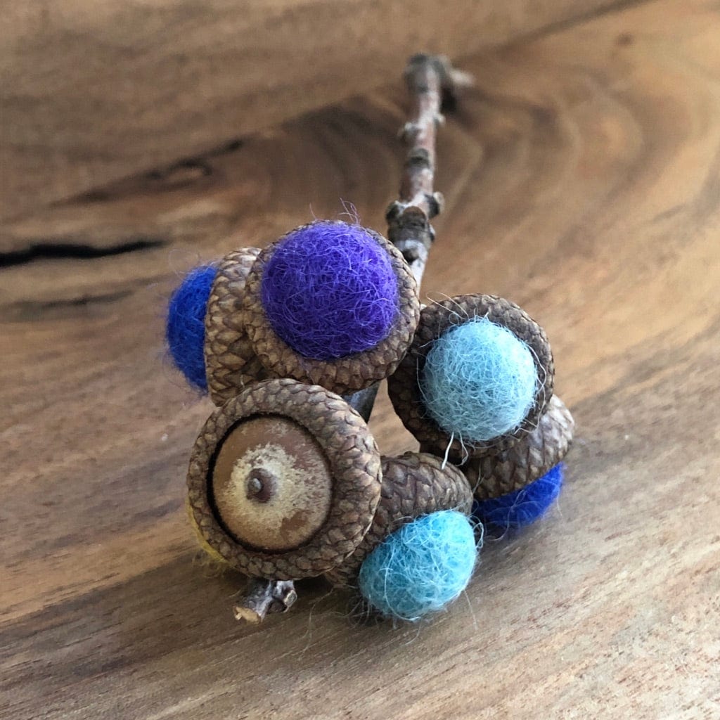 Acorn Stem | Felted | Shades of Blue