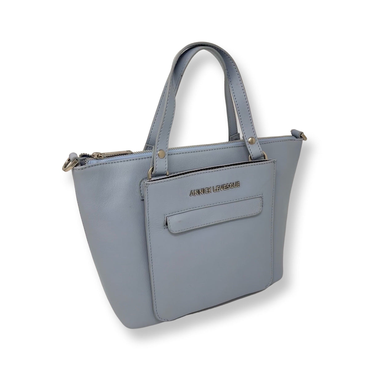 Sac à Main en Cuir Bleu Poudre, 2-en-1 | Lina
