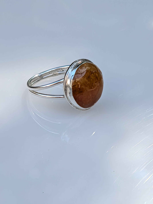 Forge Ring – Sterling Silver & Yellow Healer Amethyst sz 8