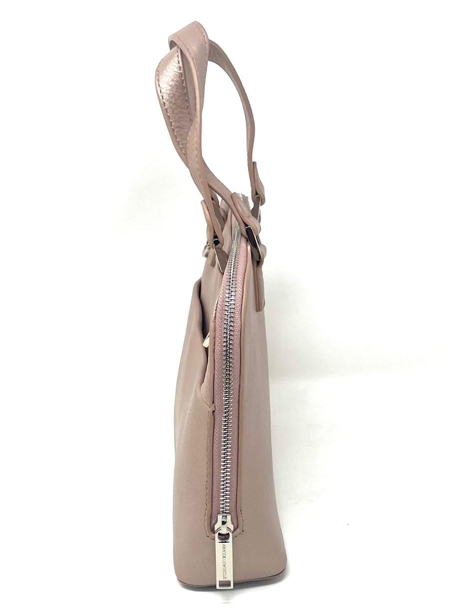 Sac à main en Cuir Rose Platine | Justine
