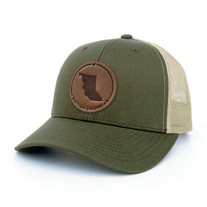 British Columbia Leather Patch Trucker Hat