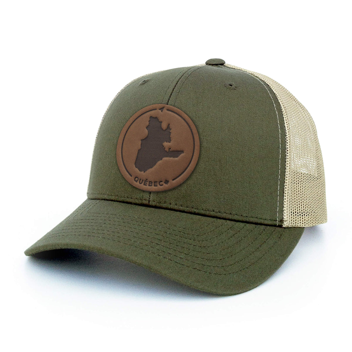 Québec Leather Patch Trucker Hat