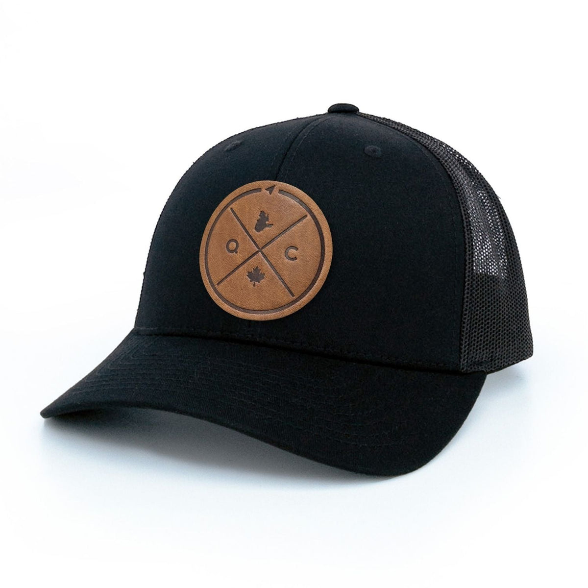 Québec Compass Leather Patch Trucker Hat