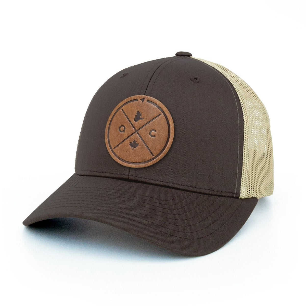 Québec Compass Leather Patch Trucker Hat