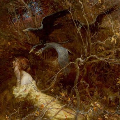 The Haunted Woods – Victorian Oil Painting Print on Satin