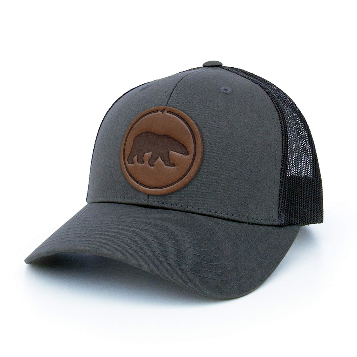 Polar Bear Leather Patch Trucker Hat