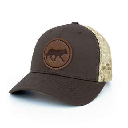 Wolf Leather Patch Trucker Hat