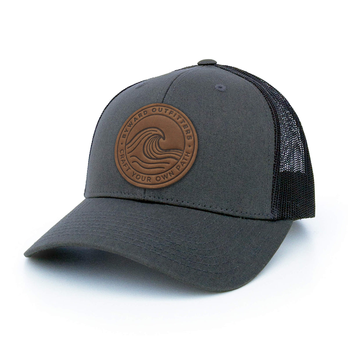 Rolling Wave Leather Patch Trucker Hat