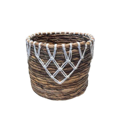 Banana Leaf & Macrame Apex Planter Basket
