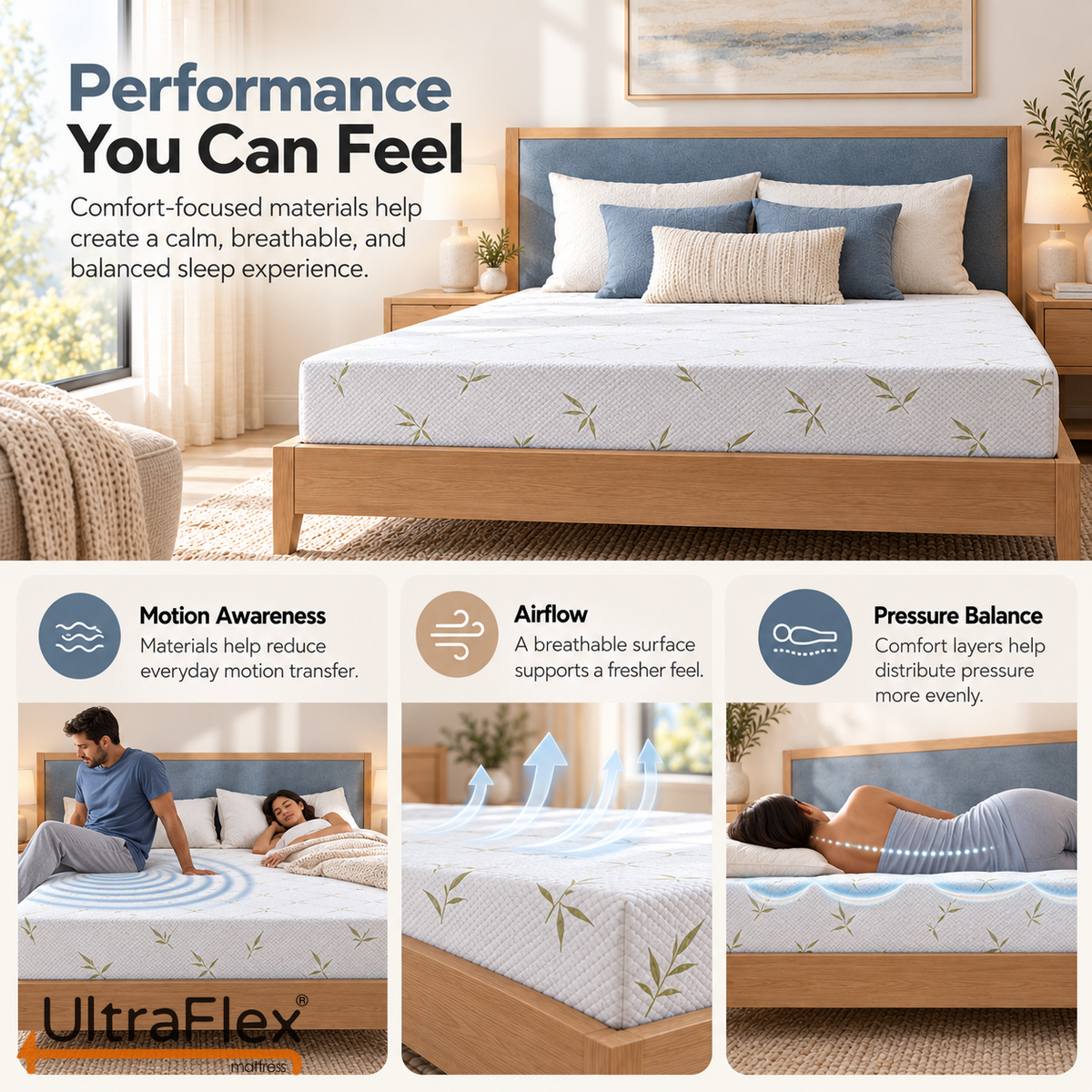 UltraFlex® EasySleep Reversible Gel-Infused Foam Mattress with Pressure Relief and Bamboo Cover — Made in Canada