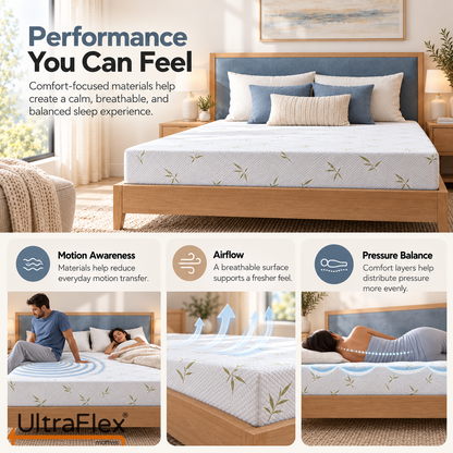 UltraFlex® EasySleep Reversible Gel-Infused Foam Mattress with Pressure Relief and Bamboo Cover — Made in Canada