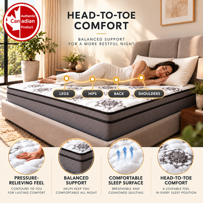 UltraFlex® OASIS Medium Firm HDCoil Hybrid Mattress with Eurotop Comfort — Made in Canada