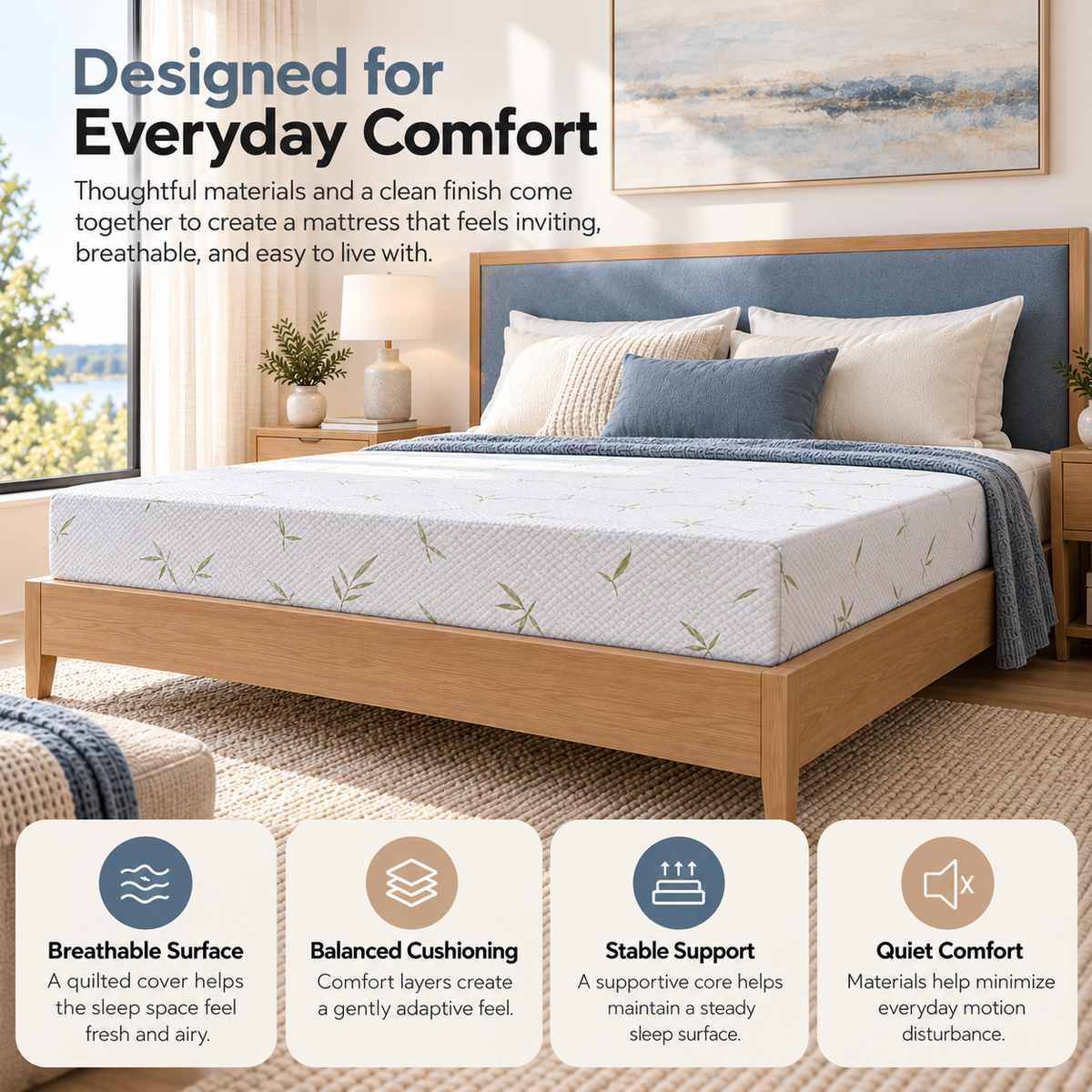 UltraFlex® EasySleep Reversible Gel-Infused Foam Mattress with Pressure Relief and Bamboo Cover — Made in Canada