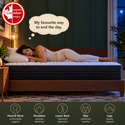 UltraFlex® PRESTIGE Medium Firm Pocket Coil Hybrid Mattress with Premium Foam Comfort — Made in Canada