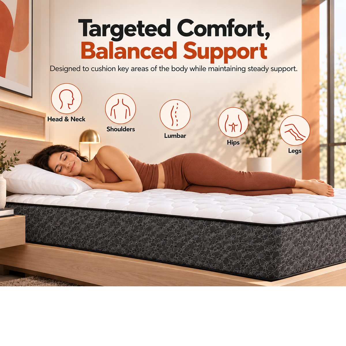 UltraFlex® DESIRE Medium Firm Pocket Coil Hybrid Mattress with Quilted Comfort — Made in Canada