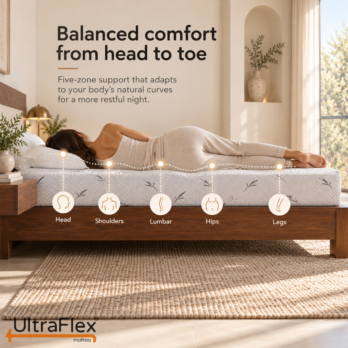 UltraFlex® SleepTight Gel Memory Foam Mattress with Bamboo Cover and Pressure Relief — Made in Canada