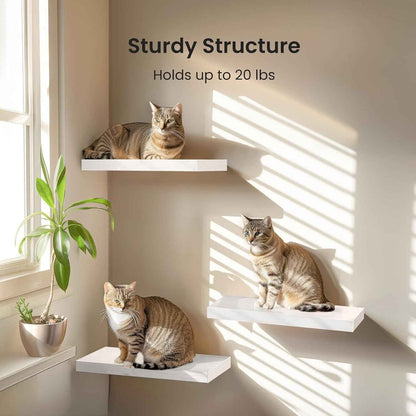 One-Line Floating Wall Shelf – 3-Tier Wooden Bamboo Wall-Mounted Storage Shelf