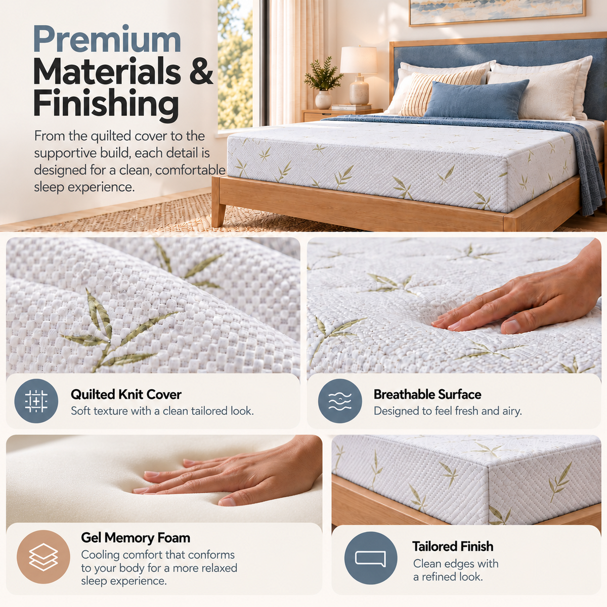 UltraFlex® EasySleep Reversible Gel-Infused Foam Mattress with Pressure Relief and Bamboo Cover — Made in Canada