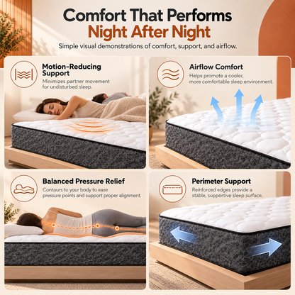 UltraFlex® DESIRE Medium Firm Pocket Coil Hybrid Mattress with Quilted Comfort — Made in Canada