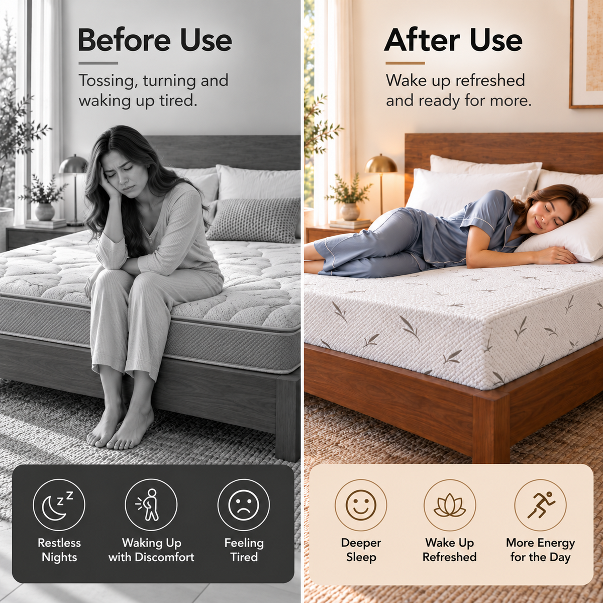 UltraFlex® SleepTight Gel Memory Foam Mattress with Bamboo Cover and Pressure Relief — Made in Canada