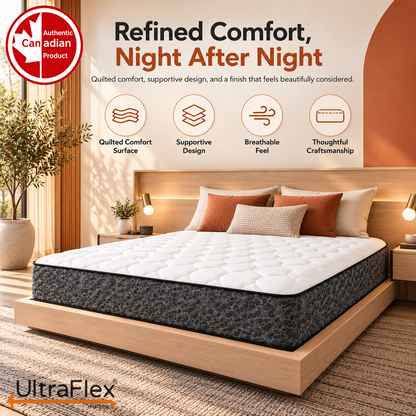 UltraFlex® DESIRE Medium Firm Pocket Coil Hybrid Mattress with Quilted Comfort — Made in Canada