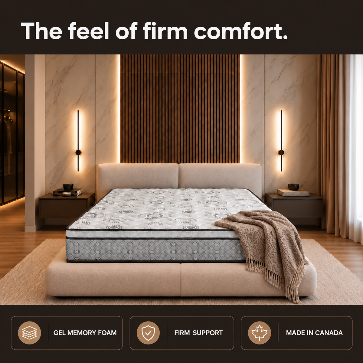 UltraFlex® EVOKE Orthopedic, Smart Cool Gel Memory Foam, Eco-friendly FIRM Mattress (Made in Canada)