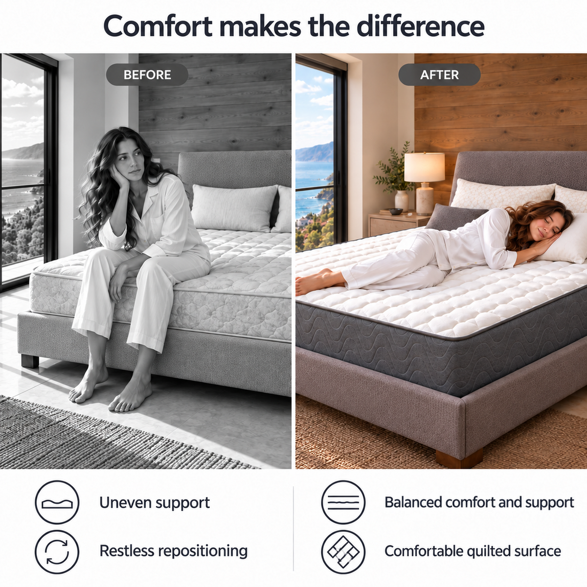 UltraFlex® INFINITY Orthopedic Soy Foam Mattress with High-Density Support, Luxury Quilting and Low Motion Transfer – Made in Canada