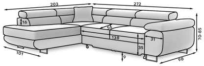 Anton Storage Sleeper Sectional Sofa - Emerald Green