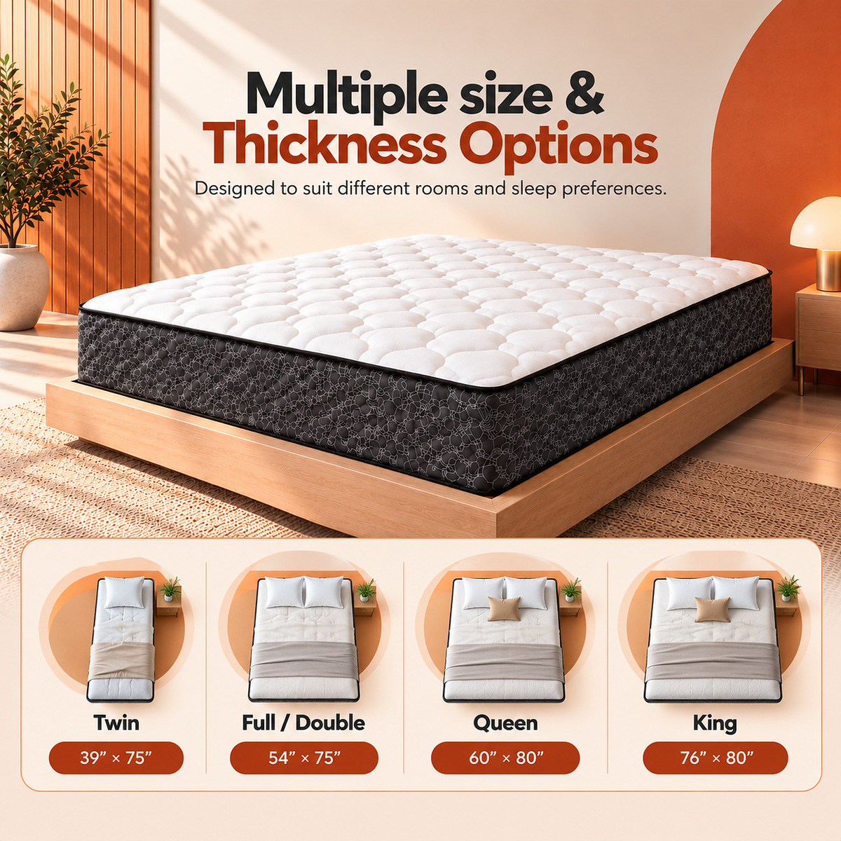 UltraFlex® DESIRE Medium Firm Pocket Coil Hybrid Mattress with Quilted Comfort — Made in Canada