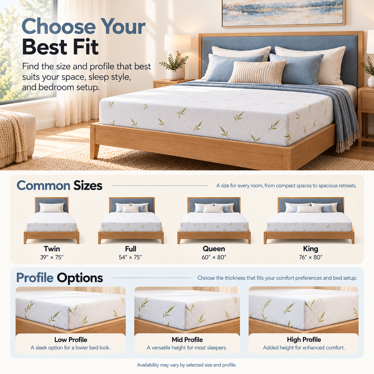 UltraFlex® EasySleep Reversible Gel-Infused Foam Mattress with Pressure Relief and Bamboo Cover — Made in Canada