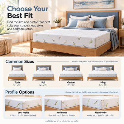 UltraFlex® EasySleep Reversible Gel-Infused Foam Mattress with Pressure Relief and Bamboo Cover — Made in Canada