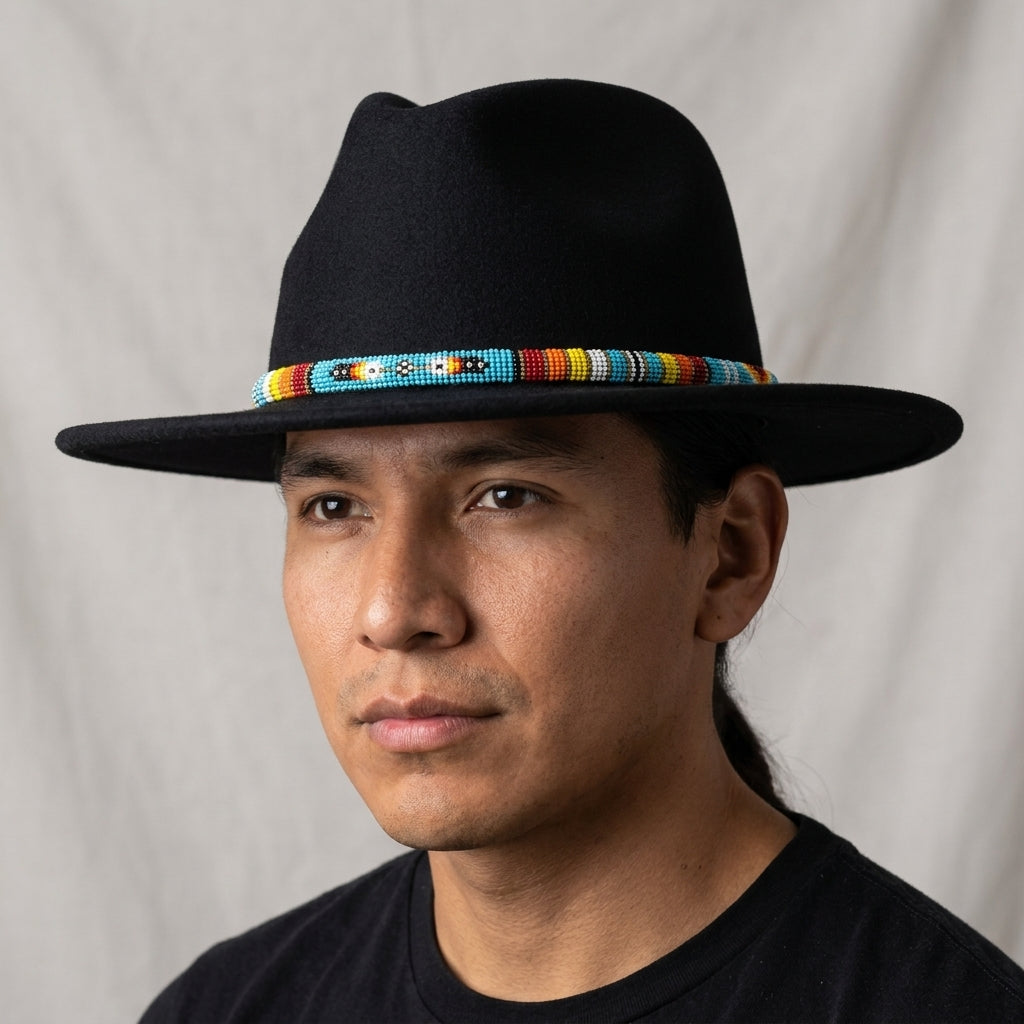 Size-60 Handmade Beaded Hat