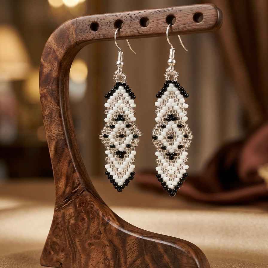 Soul Feather Earrings black