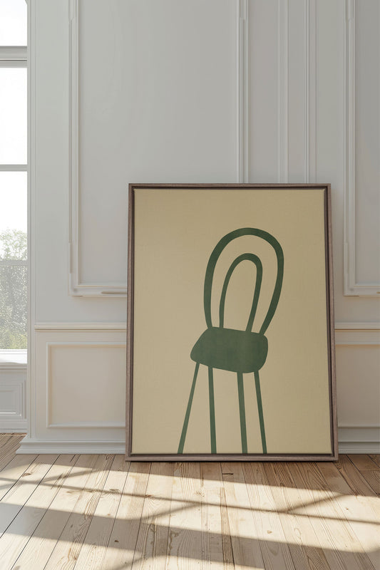 DER GRÜNE STUHL, Werk auf gespannter Leinwand
