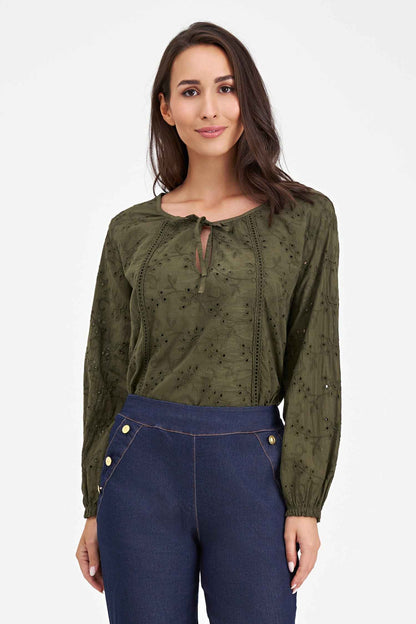Women's Knit/Woven Combo Top