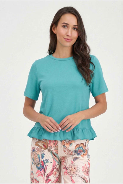 Women's Knit/Woven Combo Top